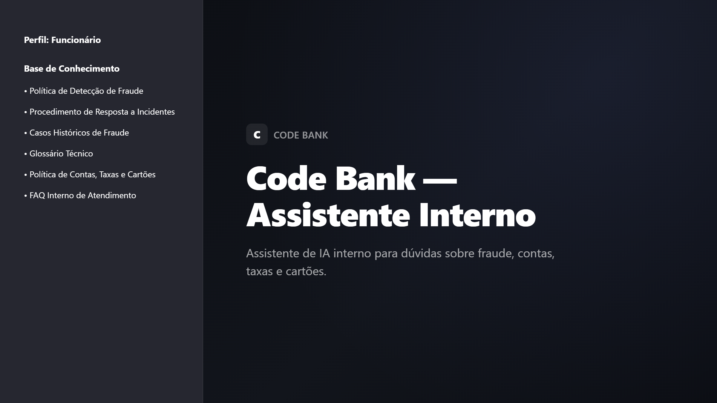 Capa do projeto Code Bank